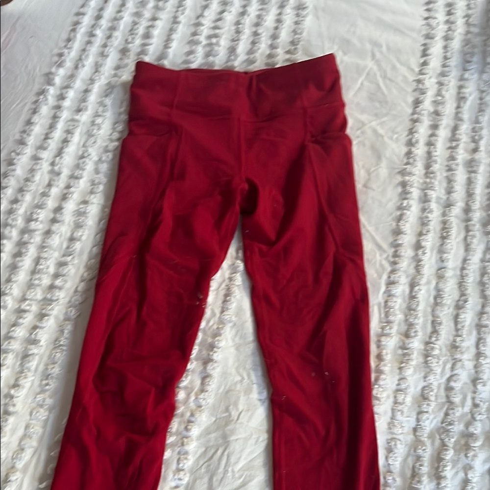 Red High-Waisted Leggings
